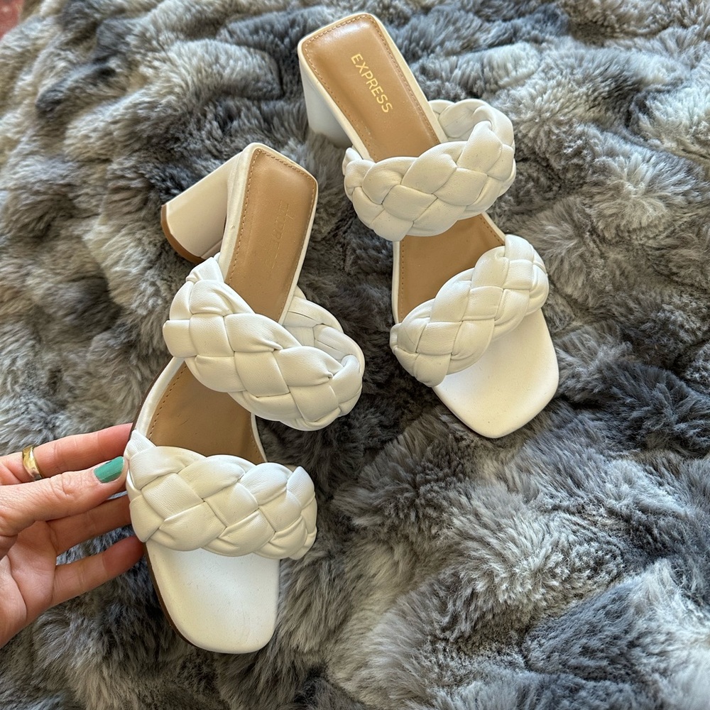 Express white sandals